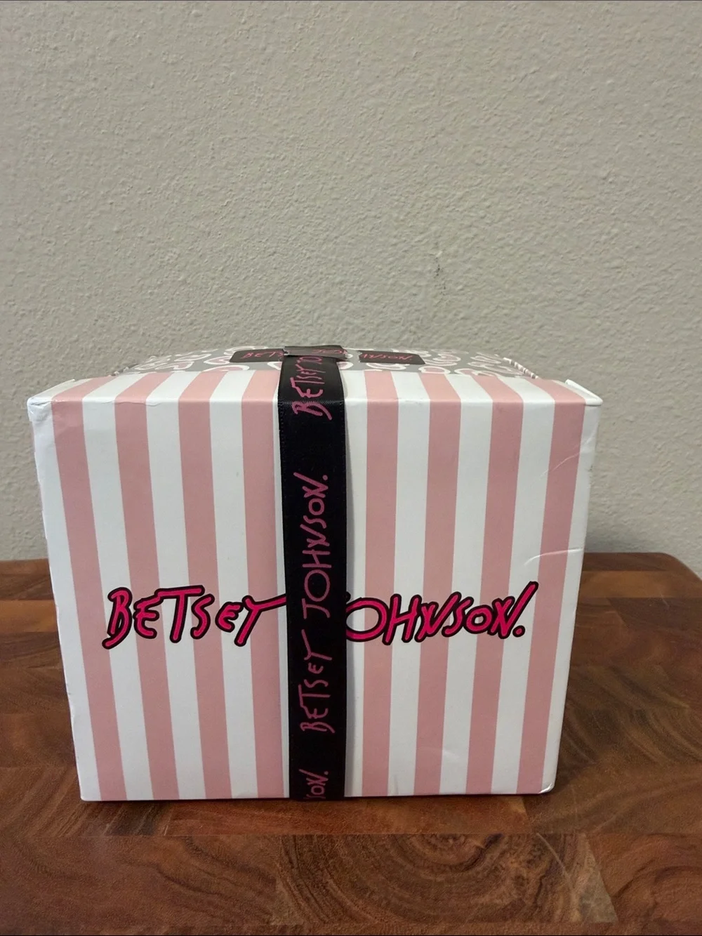 Betsey Johnson Black & Pink Plush Sock Set in Gift Box